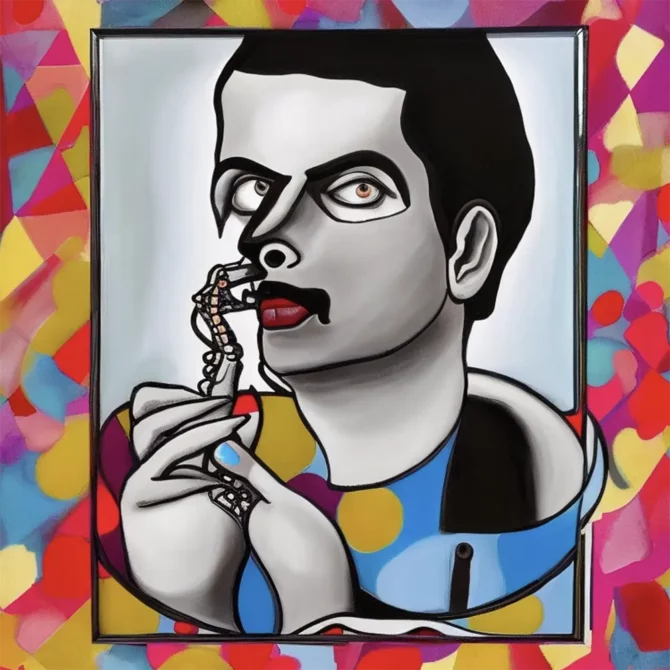 Freddie Mercury in the style of George Condo     61